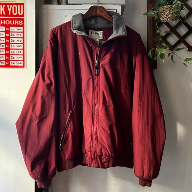 [L]엘엘빈 USA 빈티지 페인팅 버건디 웜업 자켓