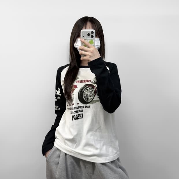 Jpn 재패니즈 y2k 펑크 레글런 롱슬리브
