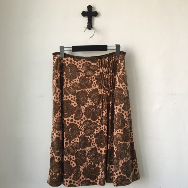 Pattern velvet skirt
