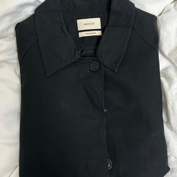 (새상품급) 버튼 코튼 트렌치 숏자켓