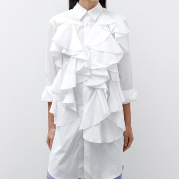 꼼데가르송 러플 롱 셔츠