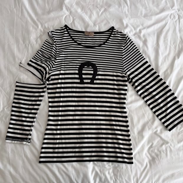 Aigner 스트라이프 슬리브 emo punk