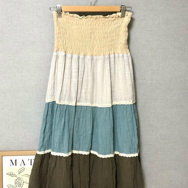 빈티지 모리걸 그라데이션 스커트