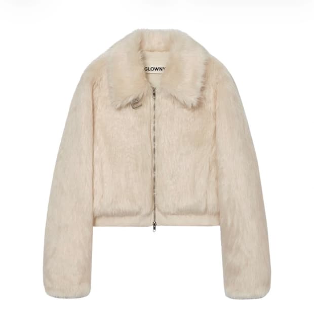 글로니 리반 퍼 자켓 아이보리