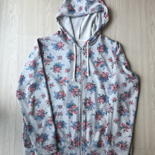 일본빈티지 플라워패턴 후드집업