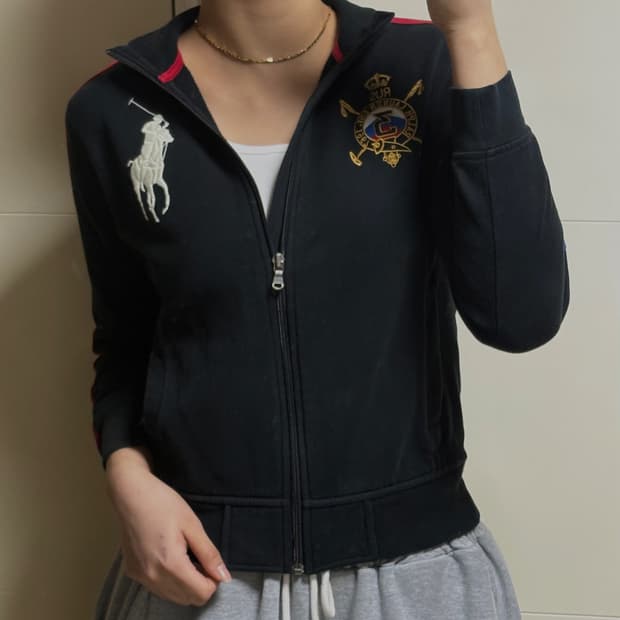 폴로 랄프로렌 빅포니 러시어 블랙 져지 집업 