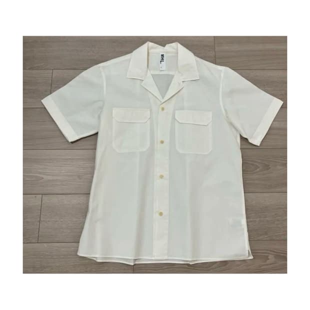 MHL 마가렛호웰 오픈카라 반팔 셔츠 L