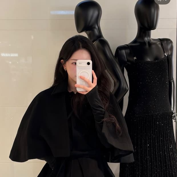 더티스 울 발마칸 케이프 코트