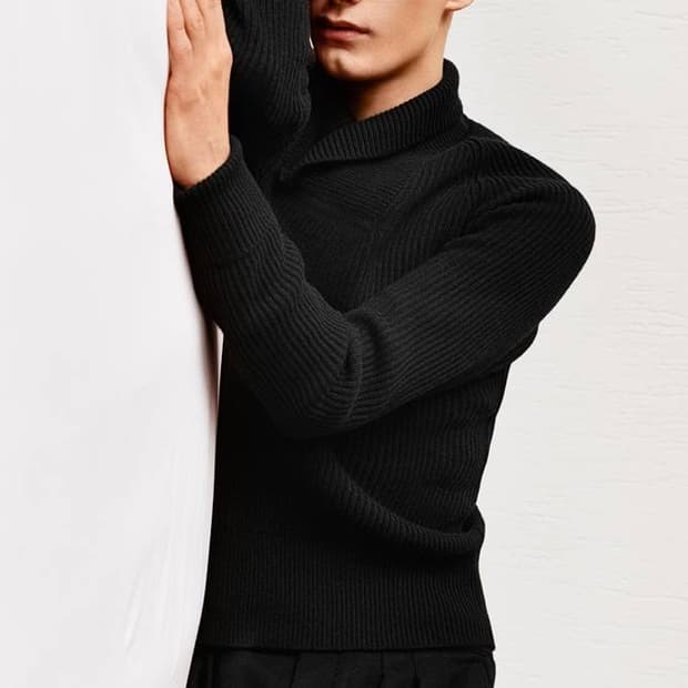 르메르 x 유니클로 16FW 숄 카라 스웨터 블랙 L