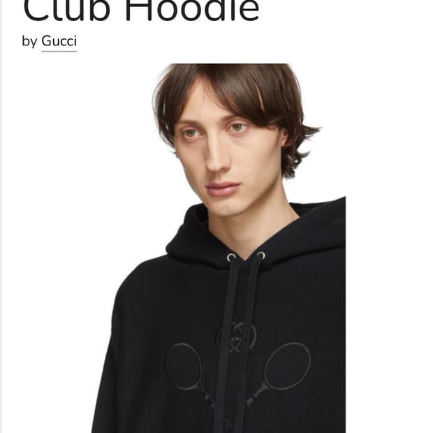 구찌 테니스 자수 후드 스웨트 오버핏 XL 