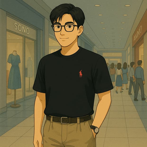 105~110)POLO 폴로 라운드 반팔티셔츠 블랙