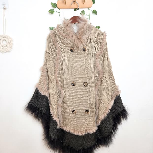 더블버튼 케이프 가디건