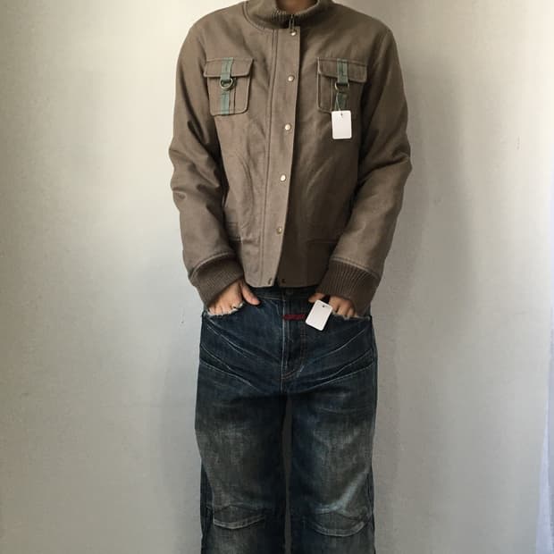 Pocket point high neck bomber jacket