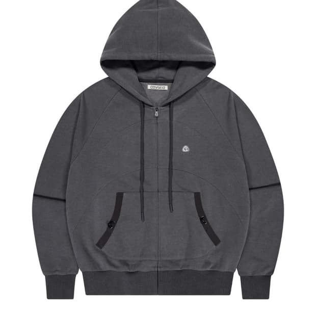 코이세이오 스트링 포켓 후드집업 블랙