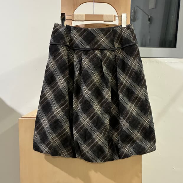 히로코 코시노 체크 벌룬 스커트