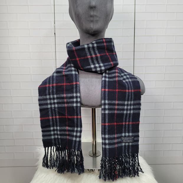 버버리 런던 100% 캐시미어 체크 머플러 목도리 남여공용