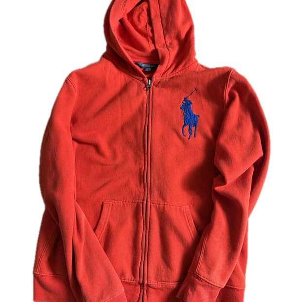 폴로 레드 후드집업