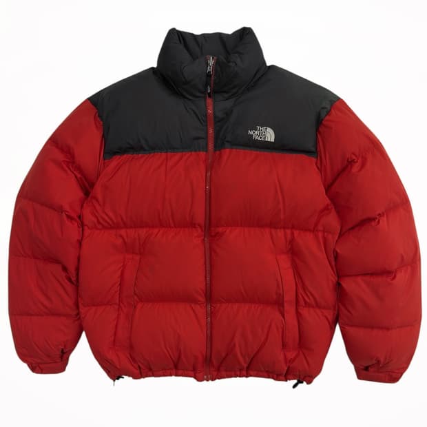 노스페이스 해외판 700 눕시 패딩 구스다운 오렌지레드