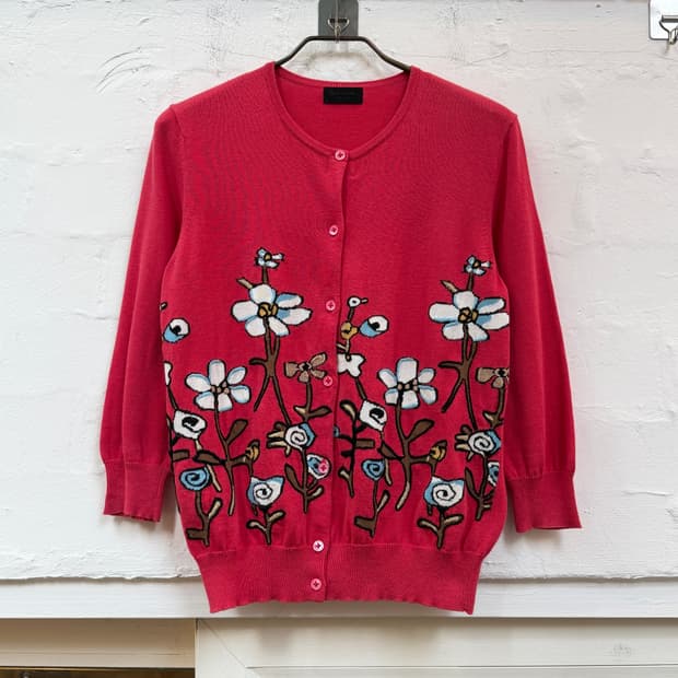 Paul Smith 플로럴 니트 가디건 핑크 M