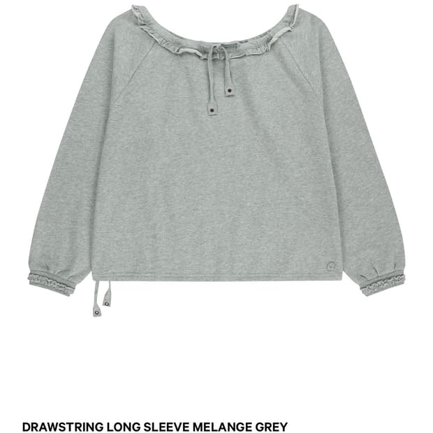 코이세이오 드로우스트링 롱슬리브 멜란지 그레이