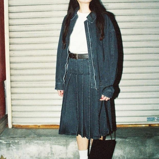 디애퍼처 Monday Pleated Skirt Grey