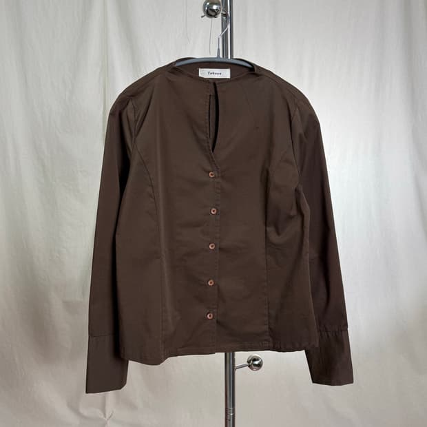 Takyua 차이나 카라 블라우스