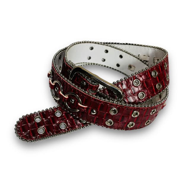 Rock chic Red O ring vintage belt