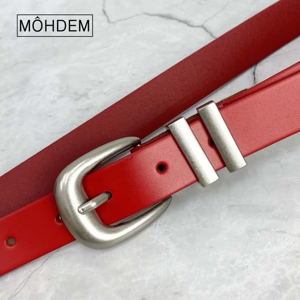 [Uinsex]더블링 웨스턴 소가죽 벨트 레드