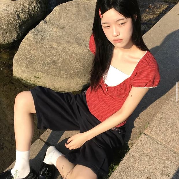 브랜디멜빌 체크 블라우스