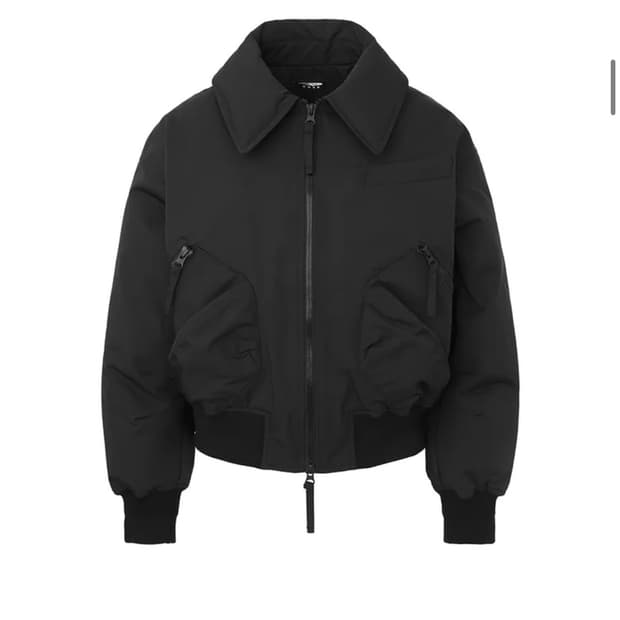 dnsr 디앤써 플라이트 크롭 덕다운 패딩 점퍼 블랙 M