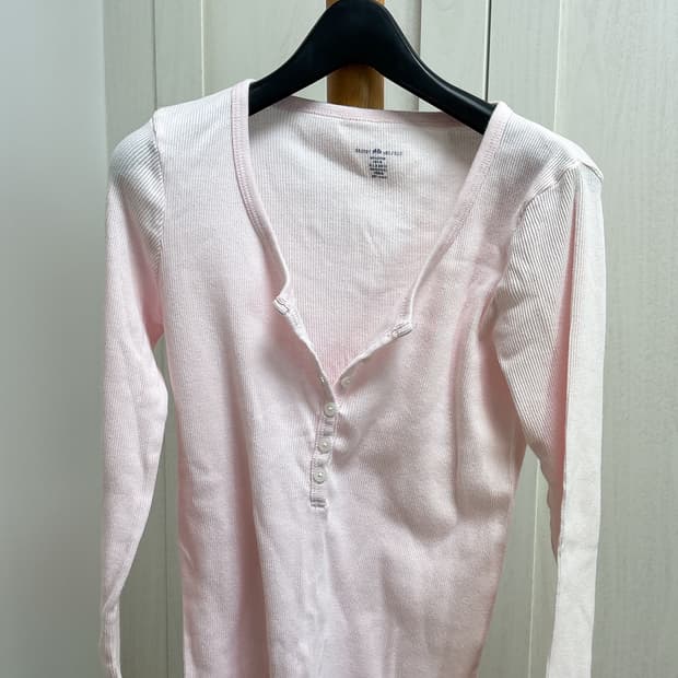 브랜디멜빌 긴소매 헨리넥 티셔츠 핑크