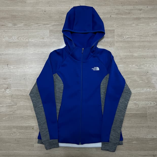 노스페이스 화이트라벨 여성 기능성 기모 배색 후드집업 [블루] L/95