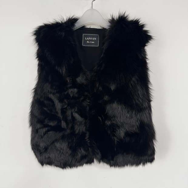 랑방 LANVIN 폭스 퍼 베스트 집업