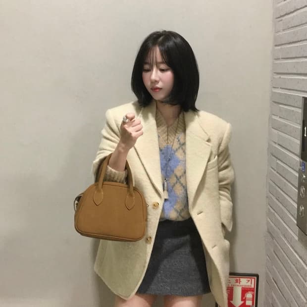 던스트 알파카 블레이저 코트 [크림베이지 / S]