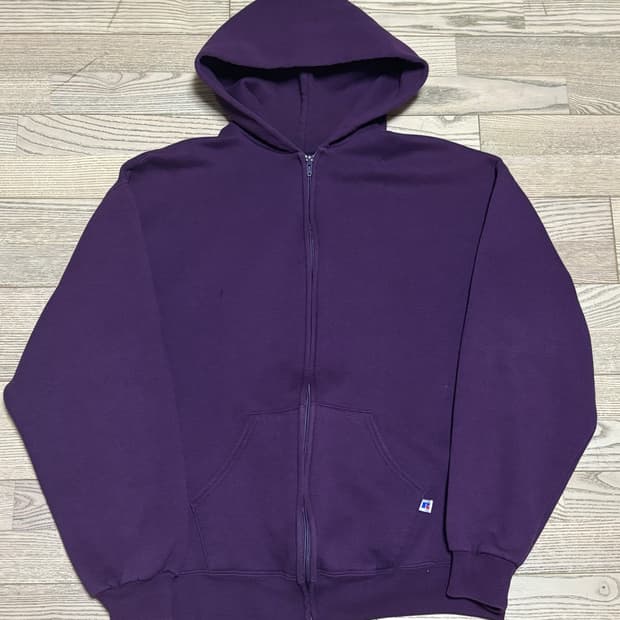 90s 미제 러셀 후드집업 버건디