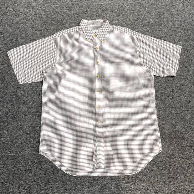 브룩스브라더스 체크 반팔셔츠 p984