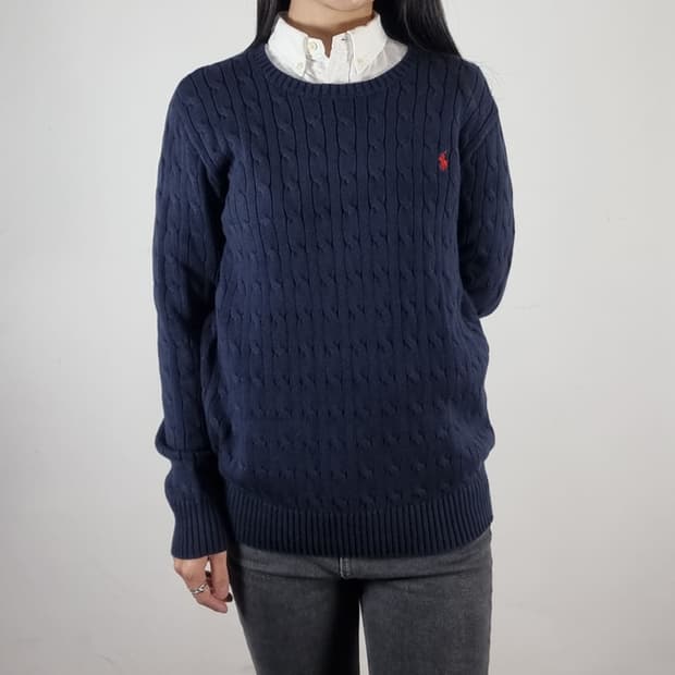 폴로 꽈배기 니트