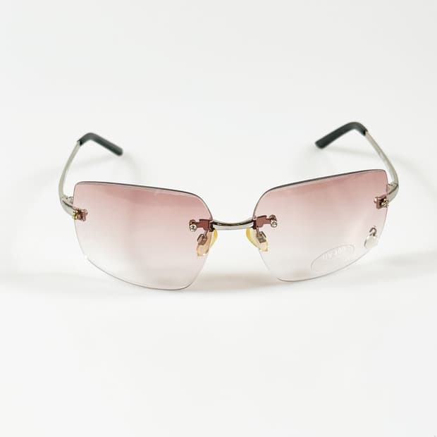 90s UVIR 무테 스퀘어 핑크 그라디언트 틴트 빈티지 선글라스