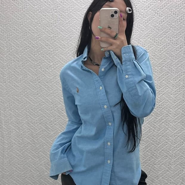 폴로 랄프로렌 멀티포니 옥스포드 파스텔 블루 셔츠 S C07025