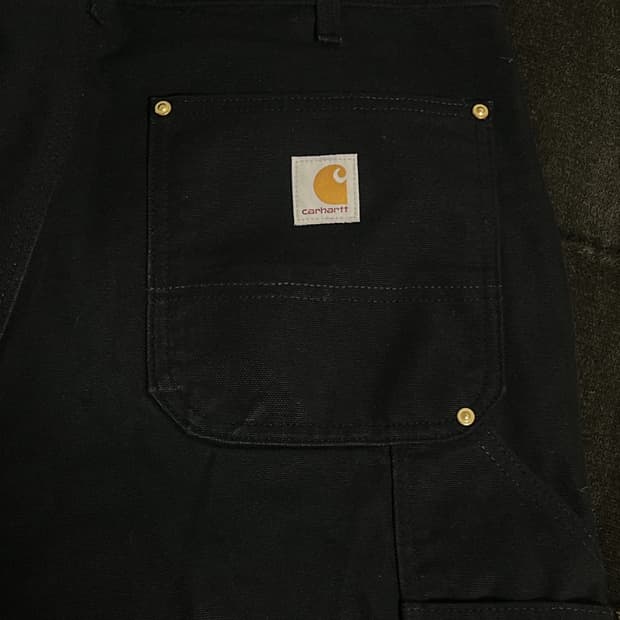 칼하트 더블니 B01 블랙 워크팬츠 33x30