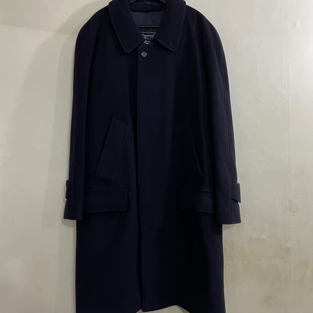 버버리 발마칸 울 캐시미어 코트 네이비 50