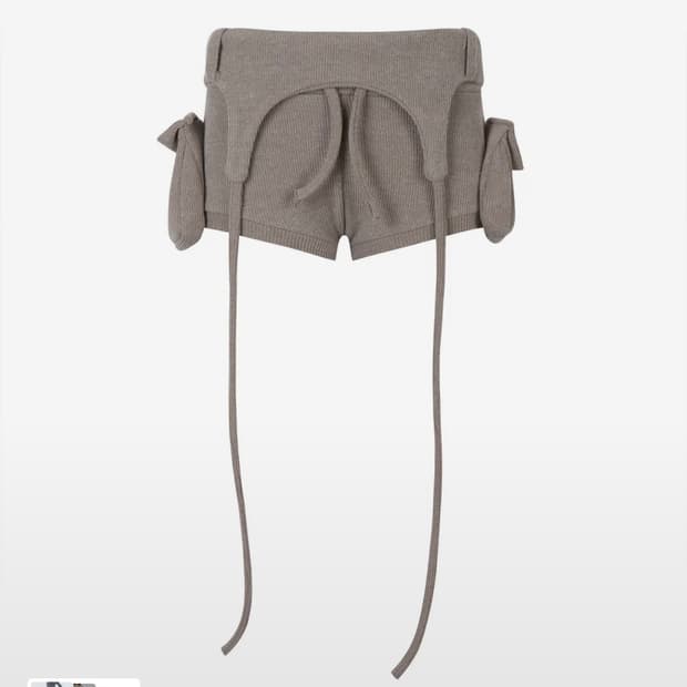 길라아카이브 볼드 로고 포켓 니트 쇼츠 브라운