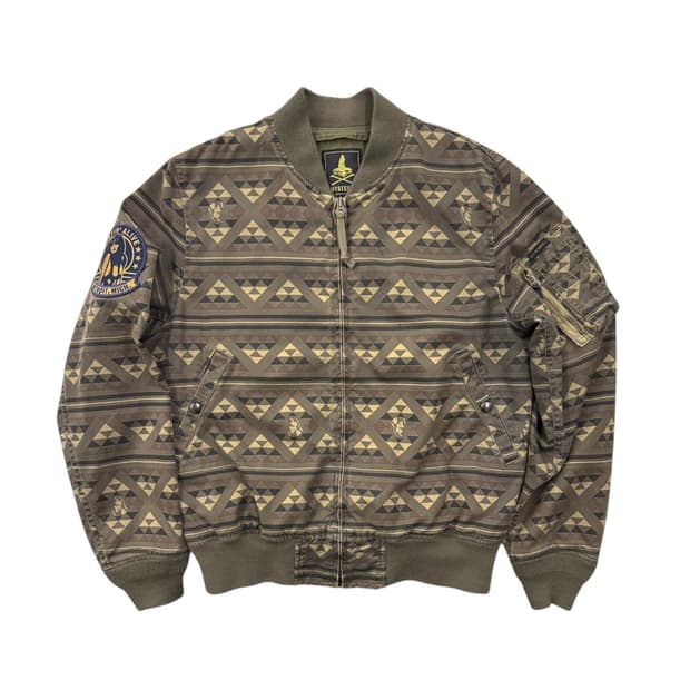 히스테릭글래머 네이티브 패턴 코튼 MA-1 카키