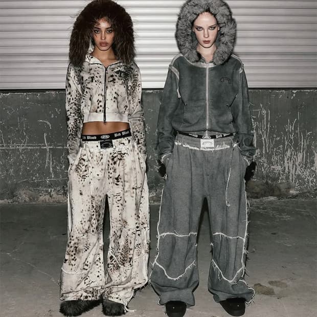 🐹 배드블러드 워시드 그레이 퍼 후드 & 팬츠 🐹