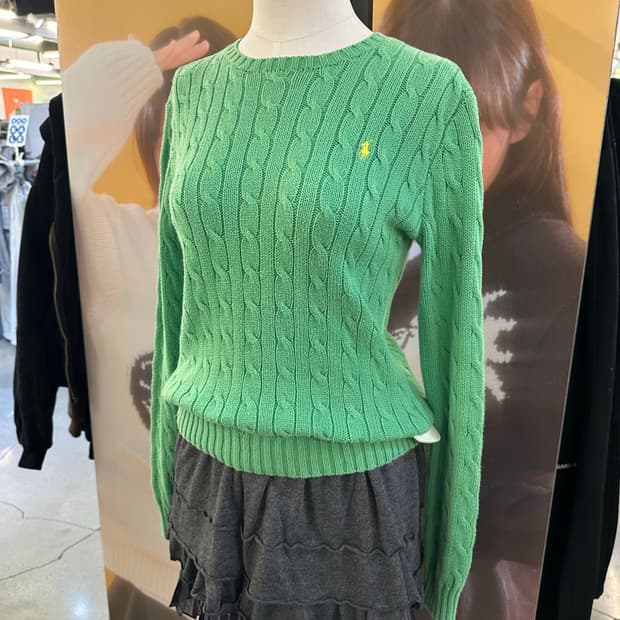 POLO 폴로 그린 케이블니트💯