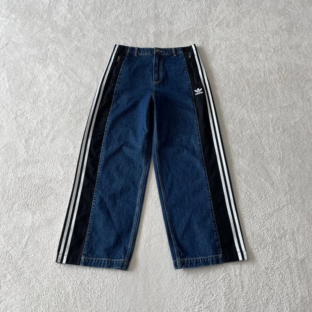 L 아디다스 2025 워시드 믹스 데님 트레이닝 팬츠바지