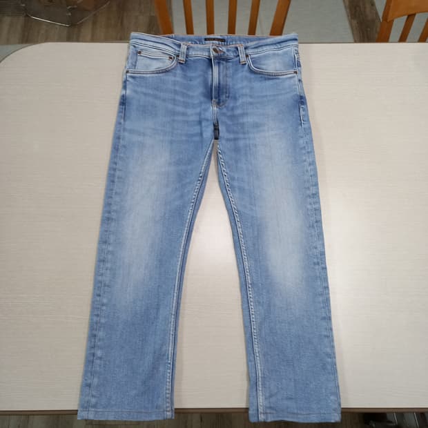 34 NudieJeans 워싱 스판 슬림일자진 34-514