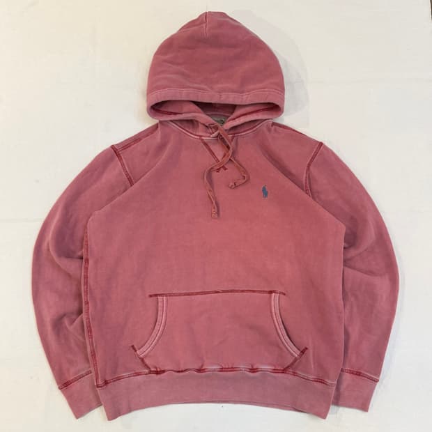 폴로 랄프로렌 가먼트 피그먼트 워싱 후드티 핑크