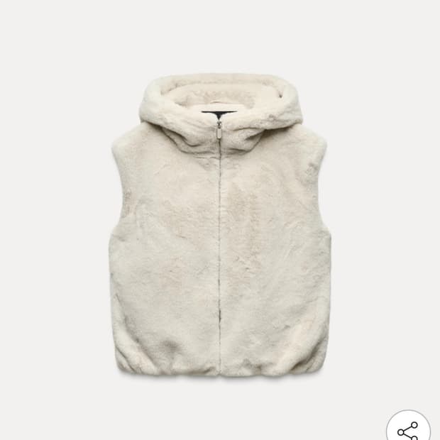 ZARA 자라 페이크 퍼 후드 베스트 6318/515 인조 밍크 털 조끼