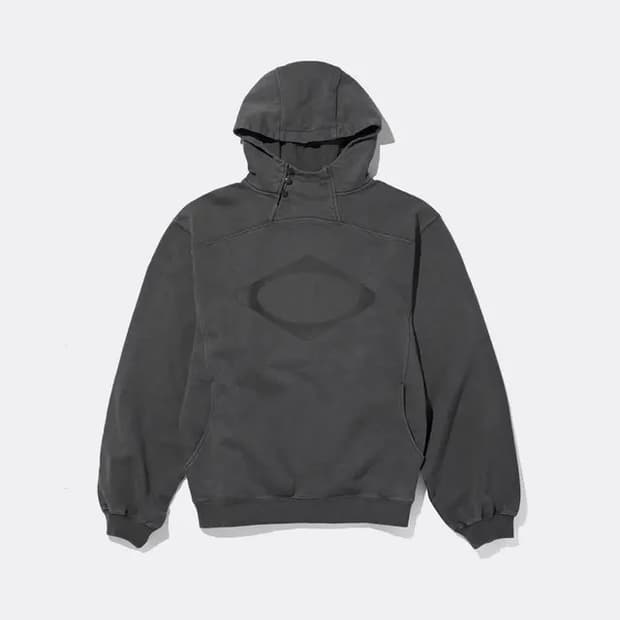 RHOMBUS SIDE BUTTON UP HOODIE-WASHED 